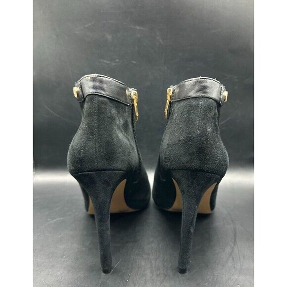 Vince Camuto Heeled Booties Womens 8.5 M Keely Black suede leather open toe - Picture 10 of 16